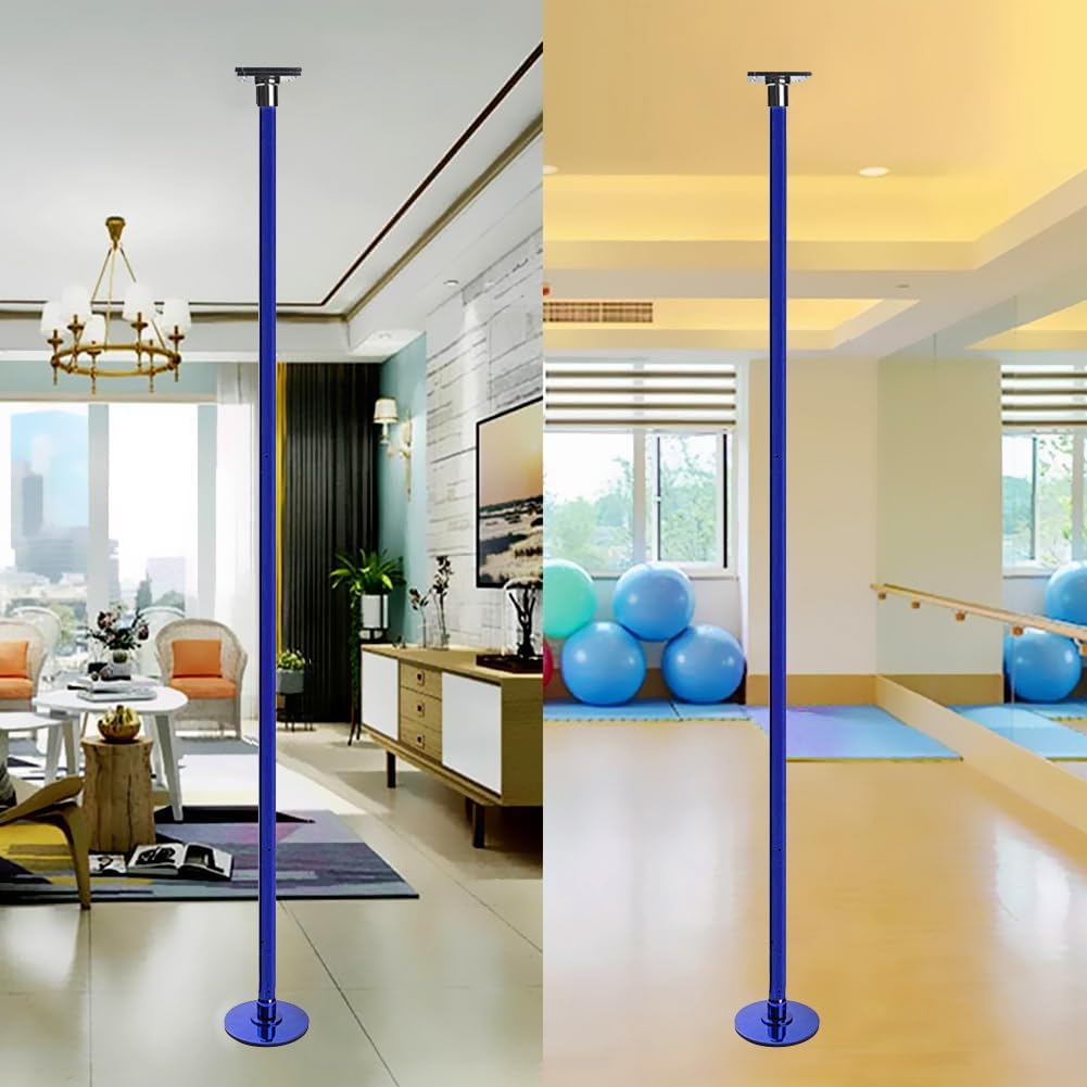 Height Adjustable Permanent Dance Pole with Fixed Plate Enhanced Safety and Stability for Home Dancing