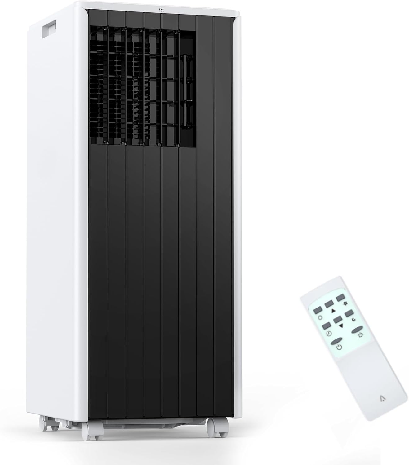 8,000 BTU A/C for Rooms up to 350 Square Meters, Portable Air Conditioner, 3-in-1 A/C Unit, Dehumidifier and Fan with Digital Display, Remote Control, Window Mounting Kit, 24 Hour Timer（black+white)