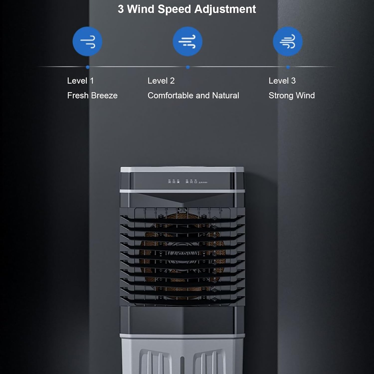 Indoor Swamp Cooler Fan, 3 In 1 Portable Air Conditioners, 10 Gallon Tank, 120° Oscillation, 4 Ice Packs, 12H Timer, Remote, 3 Modes & 3 Speeds Air Cooler for Room Cooling(80cm/31in)