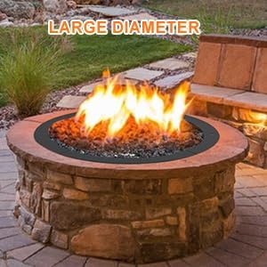 Outdoors Smokeless Fire Pit Ring Liner 30-Inch / 36 Inch Outer Diameter, Round Heavy Duty Firepits Ring with Grill for Outdoor Park, Backyard, Bonfire 2.5mm Thick Steel Black