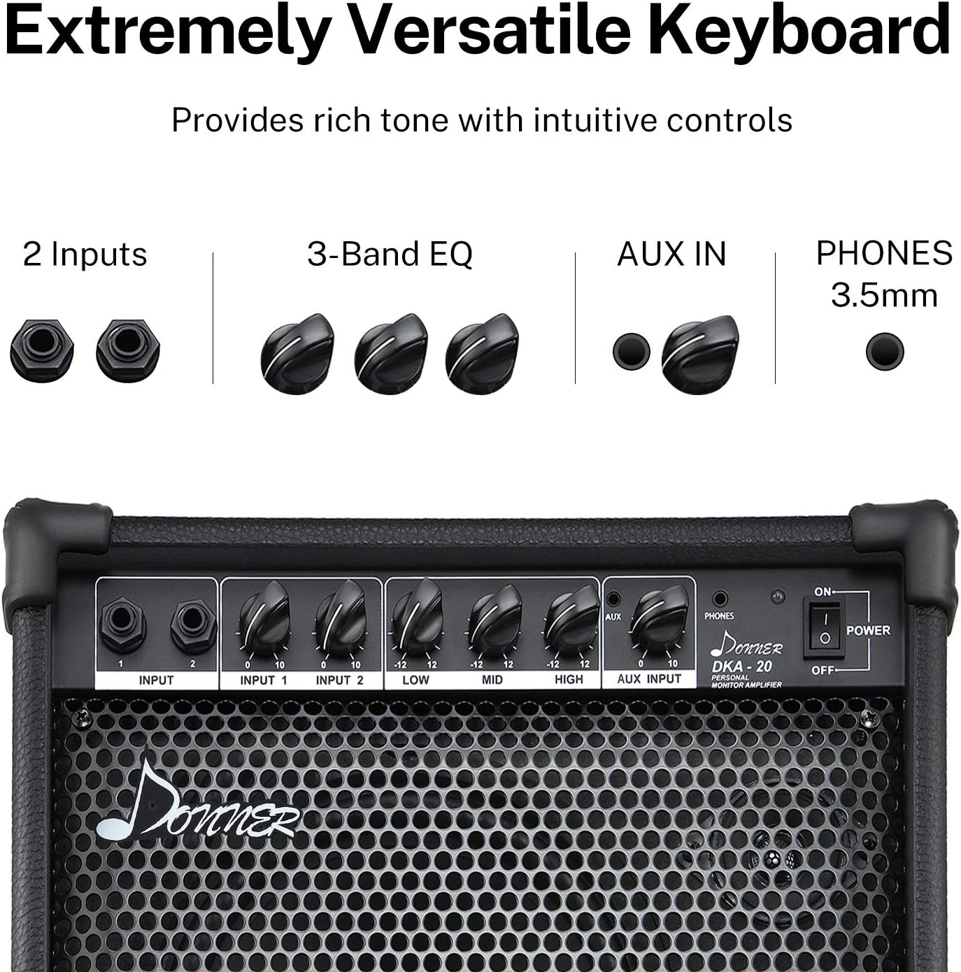 Donner DKA-20 Keyboard Amplifier+Donner Z-Style Keyboard Stand