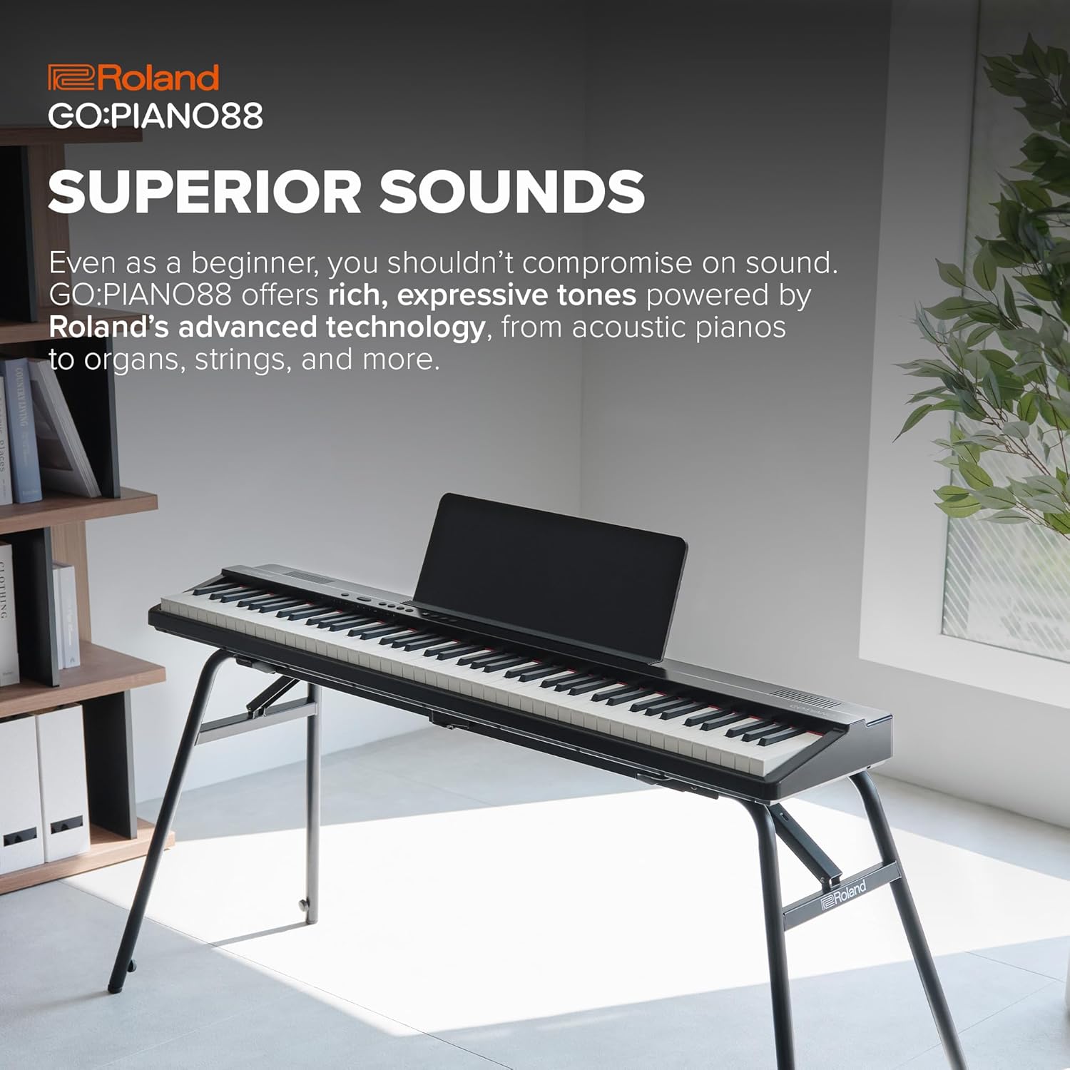 Roland GO:PIANO88PX | Entry-Level Portable 88-Note Digital Piano | Premium Performance | Lightweight Design | Powerful Learning Features | Battery-Powered Operation | Bluetooth & MIDI Connectivity