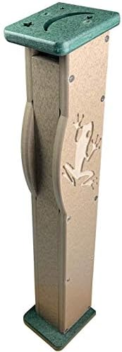 JCS Wildlife Deluxe Poly Lumber Tree Frog House - Attract Many Species of Tree Frogs - Made in The USA (Tan Body/Green Roof)