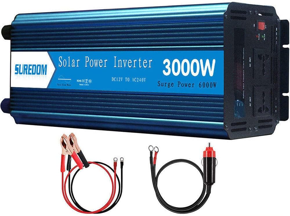 Pure Sine Wave Power Inverter 3000W/6000W Peak Converter DC 12V 24V to AC 110V 220V with LED Display & Dual Universal Sockets for RV Truck Car Boat,24Vto110V