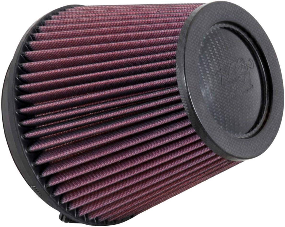 K&N High-Flow Original Lifetime Universal Air Filter - Carbon Fiber Top: High Performance, Premium, Washable: Flange Diameter: 6 In, Filter Height: 6 In, Flange Length: 1 In, Shape: Round, RP-5168
