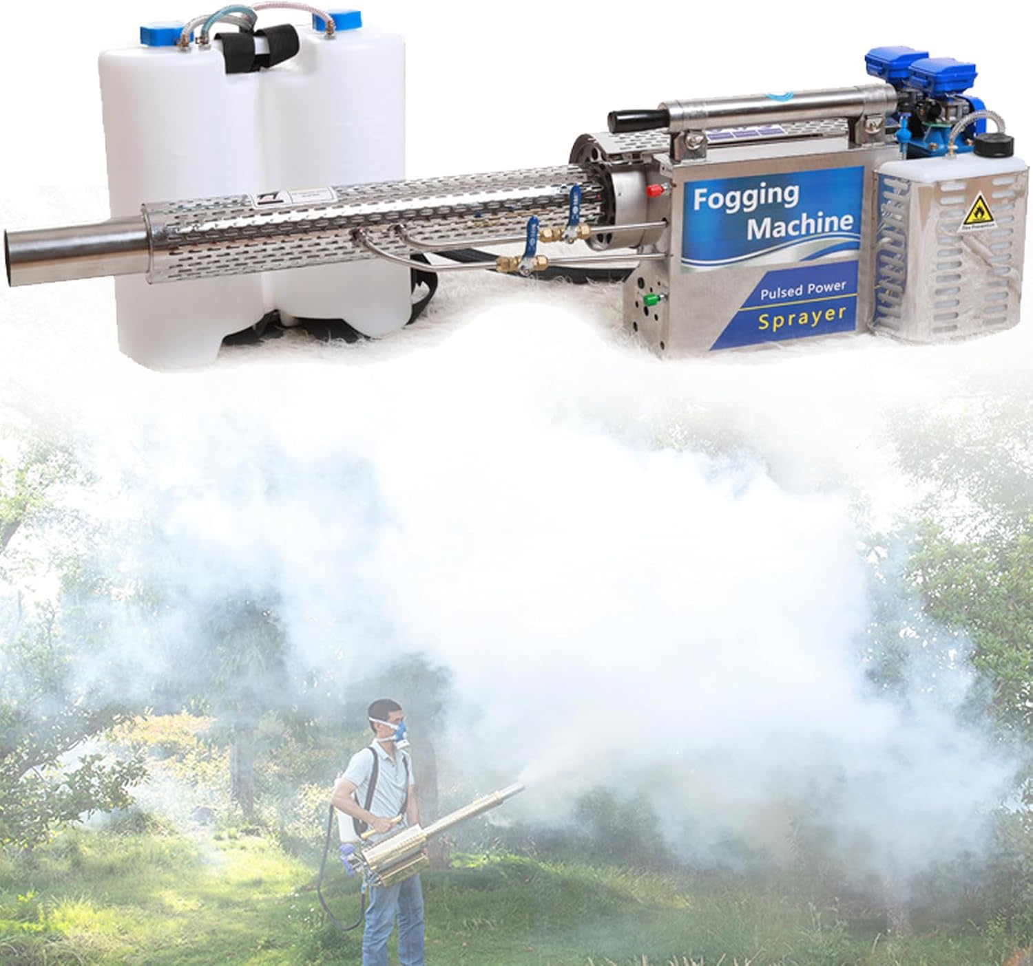 Professional Thermal Fog Machine,​15L Pulse Jet Fogger,High-Capacity Fogging,for Agriculture,Indoor and Outdoor Disinfection,Use Gasoline 100