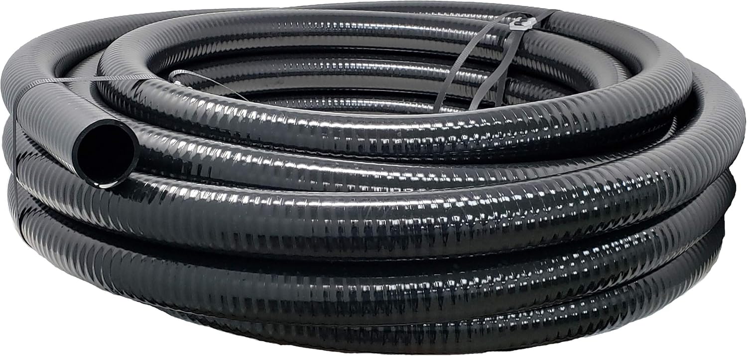 Sealproof Flexible PVC Pipe 1-1/2 Inch Dia Hose 50 FT Length, Black Tubing, Schedule 40, Premium Quality Made in USA