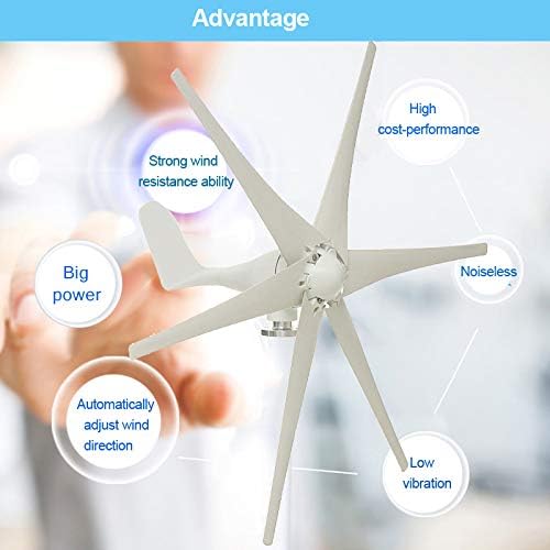 9000W 12V 24V 48V Wind Turbine with 6 Blades Nylon Fiber Wind Turbine Generator Home Powerful Windmill Energy Turbine Charge,24v