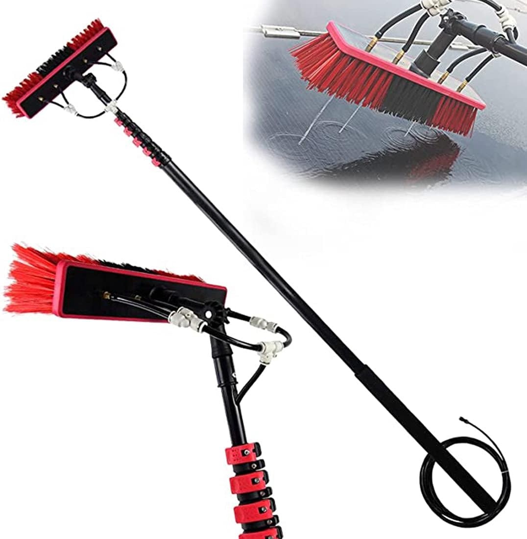 Waterfed Telescopic Pole Outdoor Cleaning Tools Truck Washing Brush Suitable for Solar Panel/Conservatory/Deck/Caravan/Roof Cleaning,10.8m/36FT