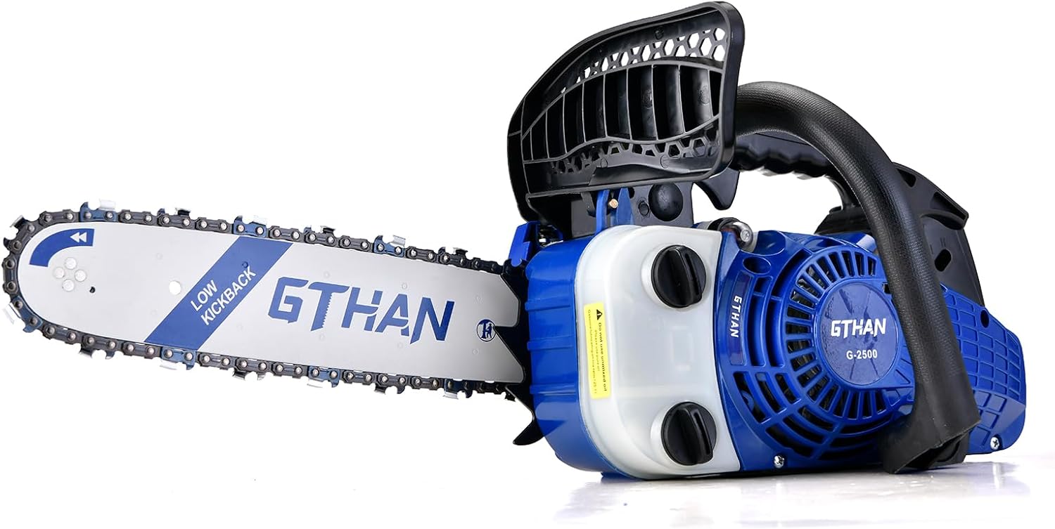 Top Handle Chainsaw Gas Powered Chainsaws 12 Inch 25.4cc 2-Cycle Portable Chain Saw for Tree Wood Cutting