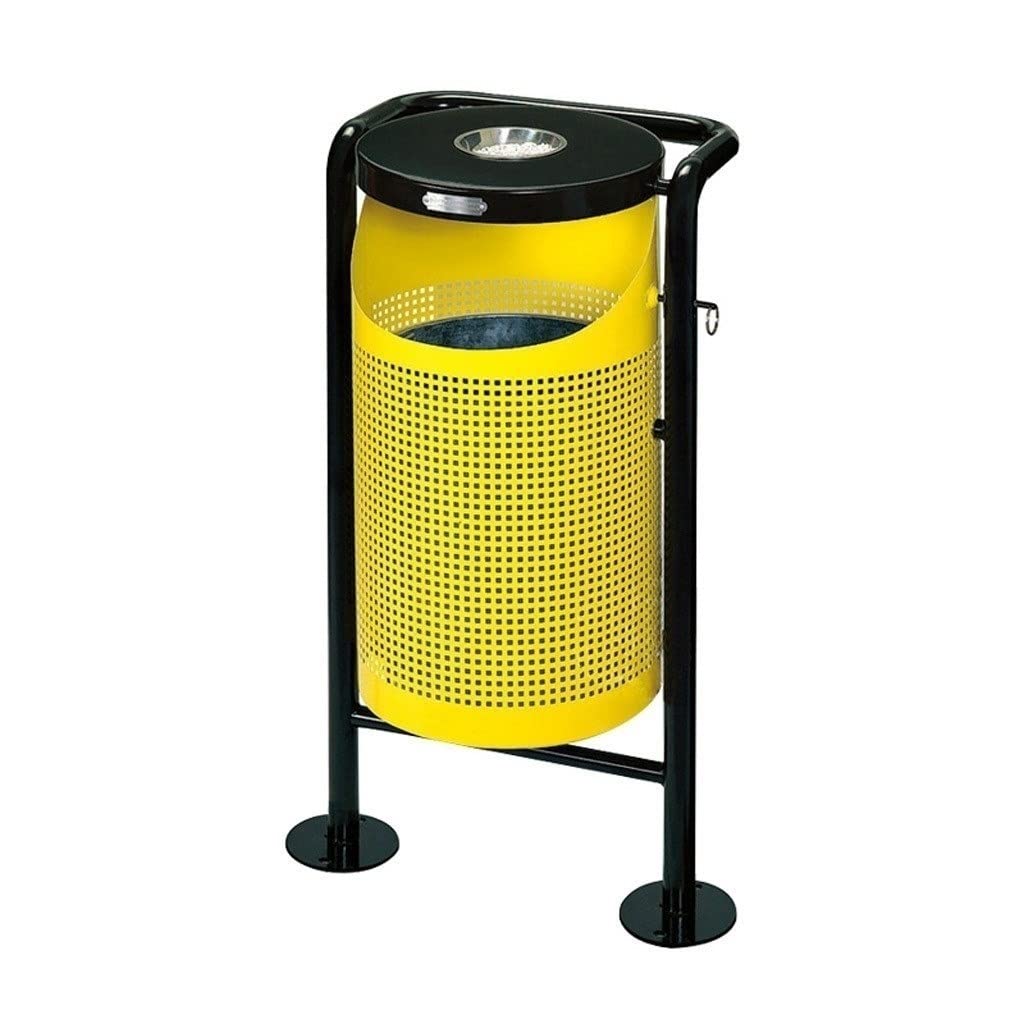 Outdoor Trash Cans Outdoor Trash Can Waste Storage Box with Ashtray Simple Yellow Outdoor Trash Can is Suitable for Street Park Corridors Outdoor Garbage Can with Lid