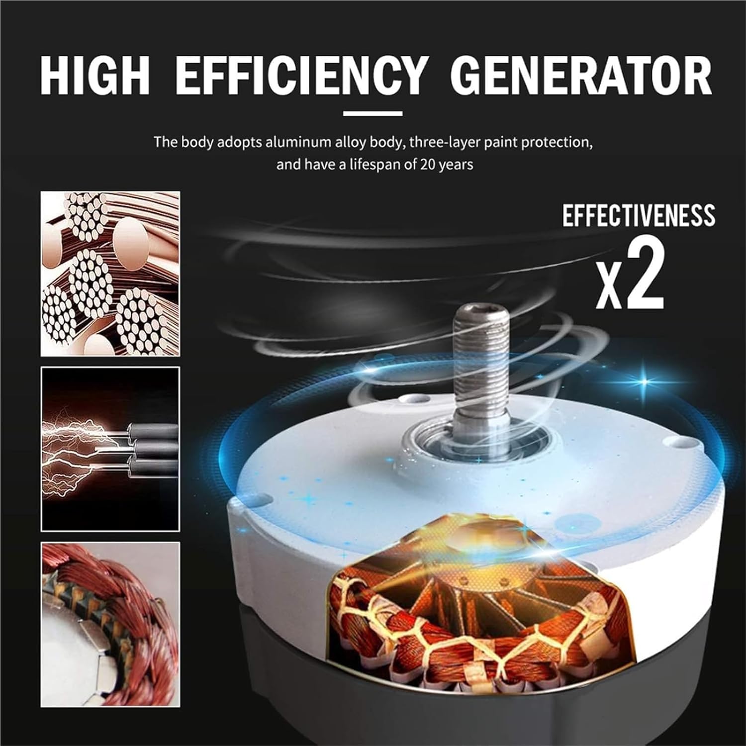 Upgraded 10000W/12000W Vertical Wind Turbine Generator Kit - 12V/24V/48V/220V with MPPT Controller for Hybrid Wind Solar Systems - High Efficiency Renewable Energy Solution