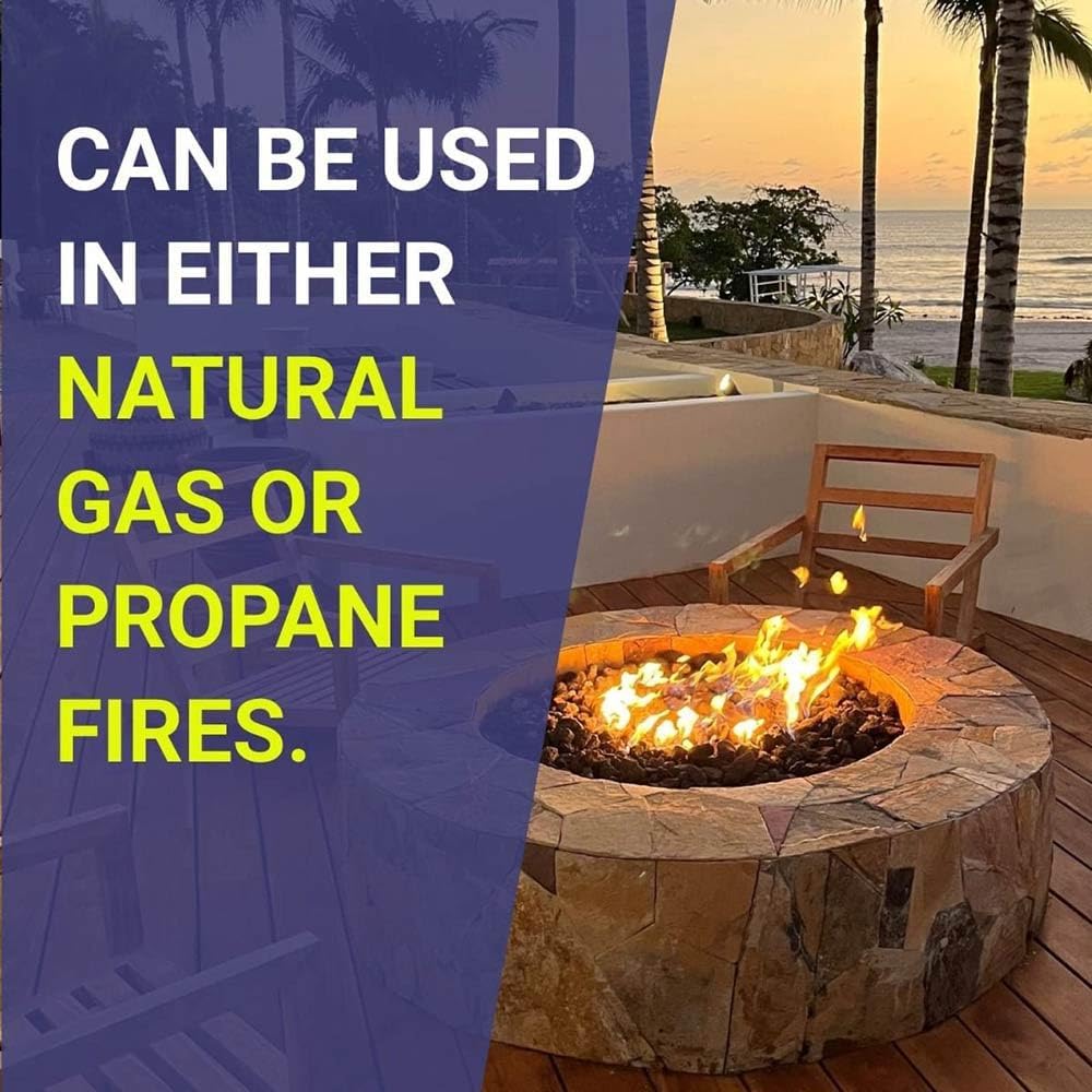 American Fire Glass Round Stainless Steel Fire Pit Burner (SS-FR-24-LP), Propane, 24-Inch