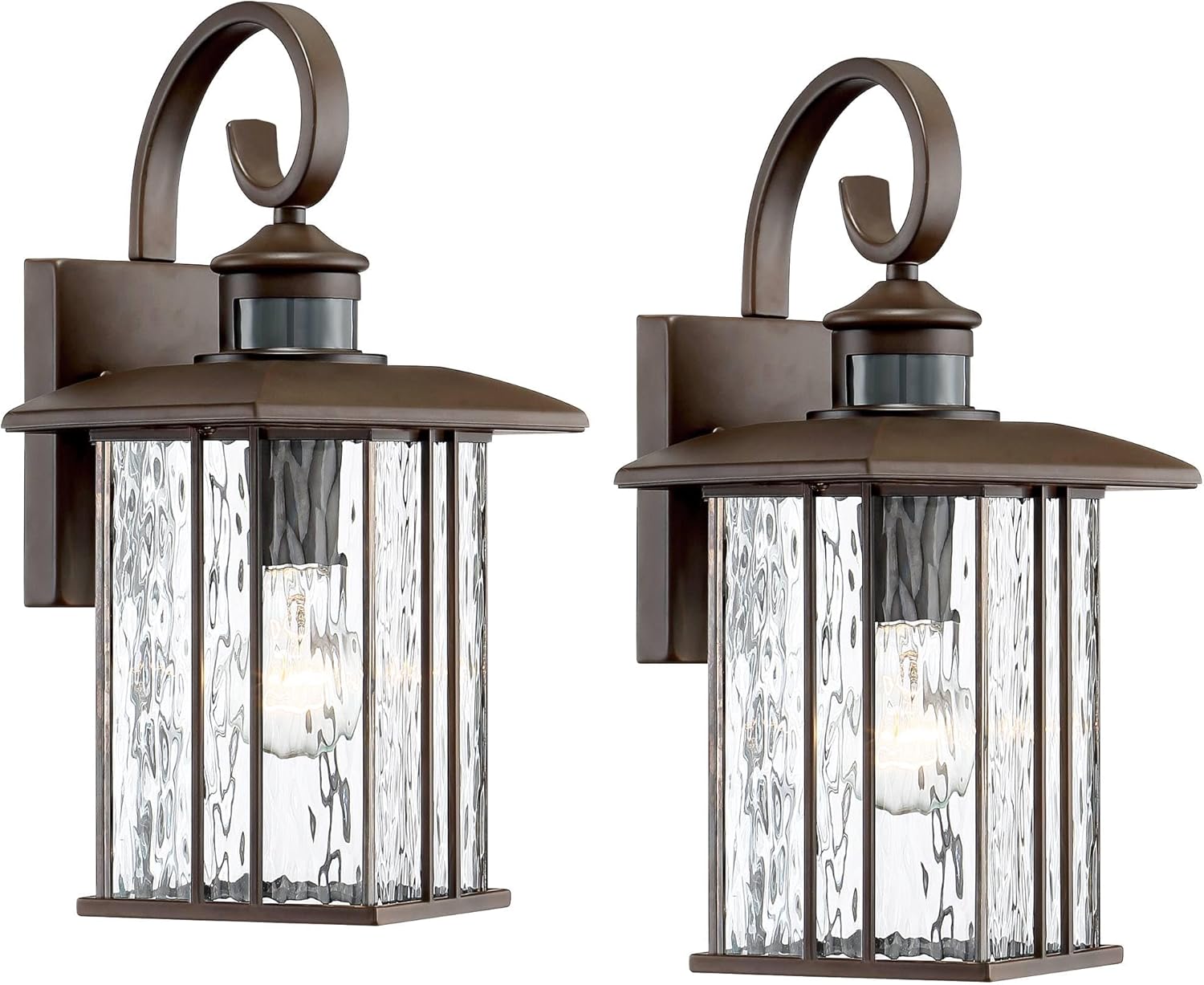 John Timberland Deaver Modern Outdoor Wall Light Fixtures Set of 2 Oil Rubbed Bronze Motion Sensor Dusk to Dawn 15 1/4