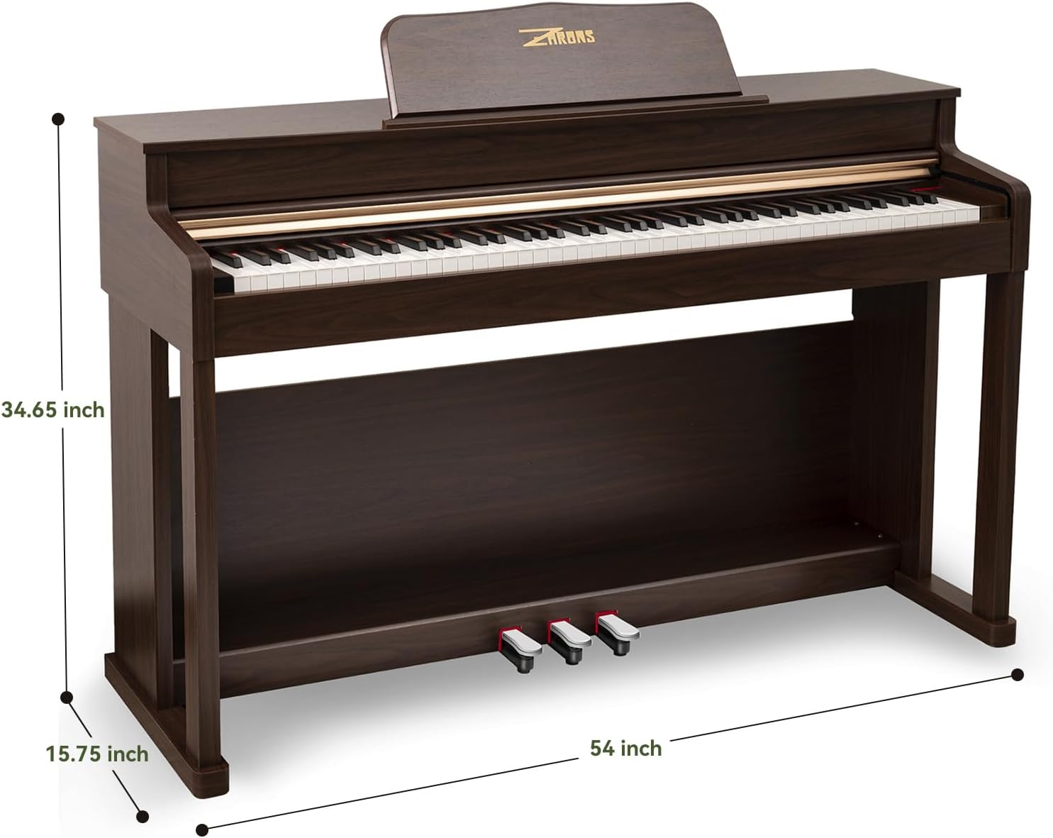 ZHRUNS Digital Piano, 88 Key Full Weighted Keyboard Piano