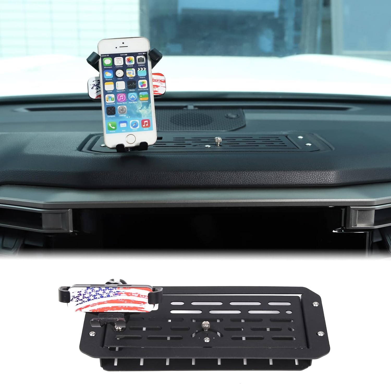 Aunginsy Center Console Dash Storage Tray Compatible with Toyota Tundra/Sequoia 2022-2024 Car Dashboard Storage Box Organizer Holder Tray Dash Storage With Phone Holder Insert Mounted Tray Accessories