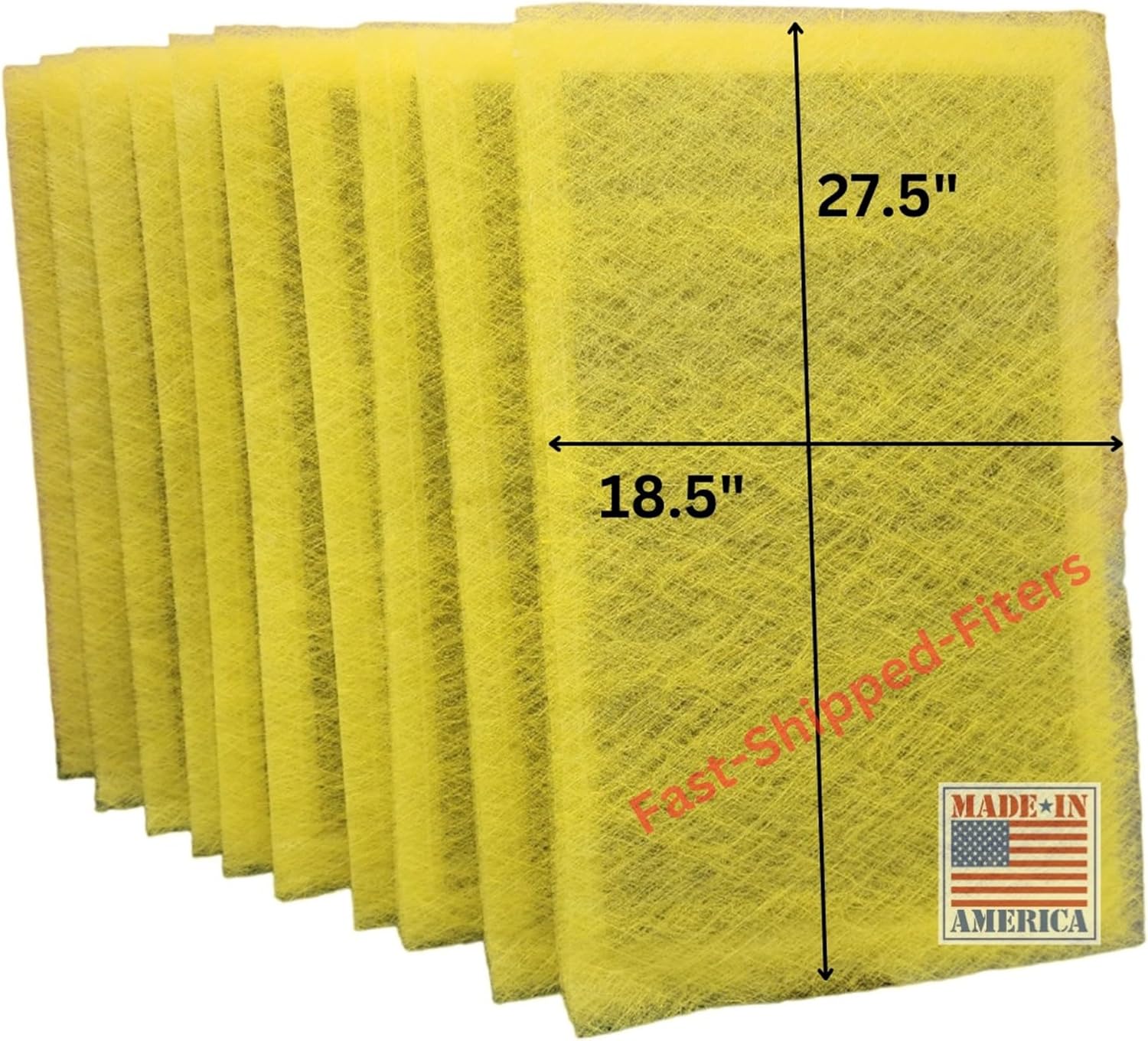 Fast-Shipped-Filters 10 Pack 20x30 Replacement Filter Pads Compatible with MicroPower Guard One Hour Air Cleaner Refill Yellow (10, Yellow, 20x30)