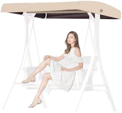 Heavy Duty Swing Canopy Replacement for 2 Seater, Waterproof & Sun-Resistant Polyester Fabric, Outdoor Patio Garden Shade, Size 158x118cm (62.2x46.4inch)