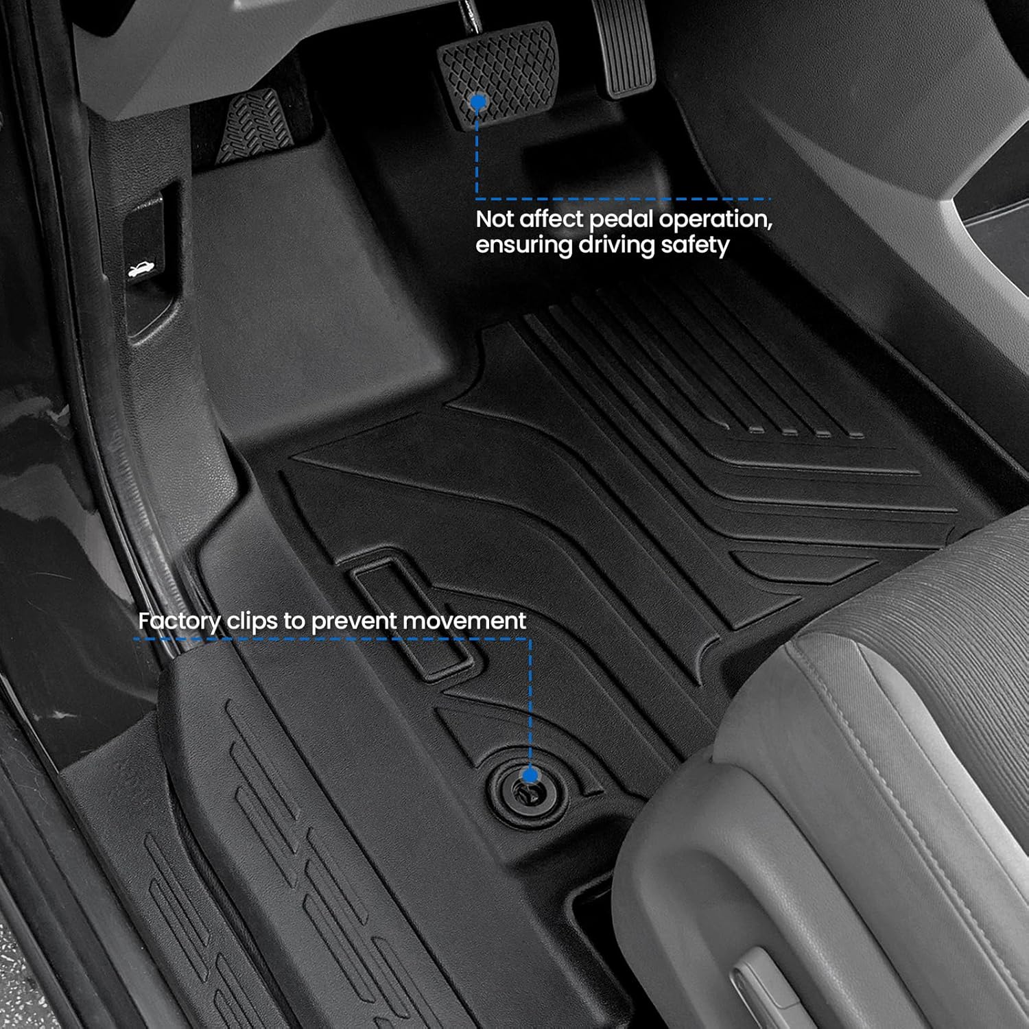 Floor Mats Set for 2018-2026 Honda Odyssey, All Weather TPE Backrest Mat Trunk Mat Cargo Liner for Stowed Flat 3rd-Row Seating and Well Area Accessories(Full Mats Set for Full Coverage)