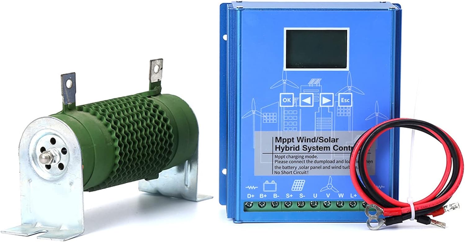 12000W Wind and Solar Hybrid MPPT Charge Controller 12V 24V Auto 48V with Dump Load for Wind Turbine Solar Panel Regulator with LCD Display Screen