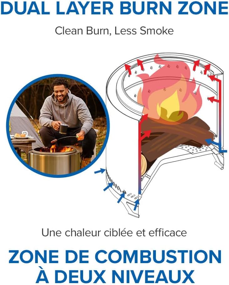 Timberwolf® Smokeless Fire Pit, 18-inch, Stainless Steel