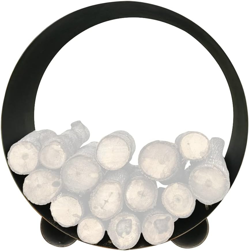 Fire Pit Art The Orbit Round Steel Log Rack (Orbit)