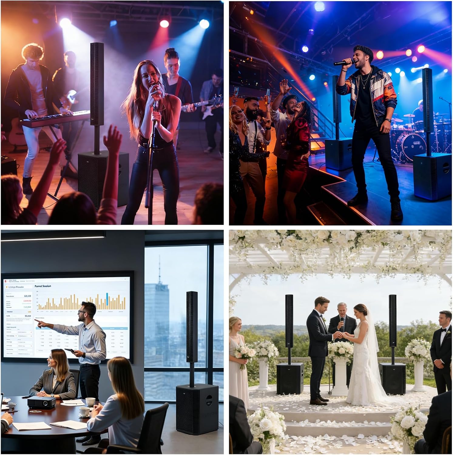 EXOTON S-1503 Portable Line Array Column PA/DJ System with 15