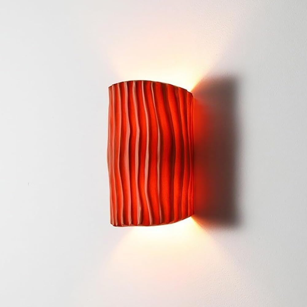 Nordic Indoor Decoration, Up Down Resin Mounted Lights for Bedside Kitchen Living Room Wall Lamp(Orange)