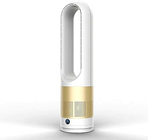 18 Inch Mini Household Leaf Less Electric Fan Remote Control Timing Function No Leaf Quiet Easy to Clean 8 Wind Speed-Gold