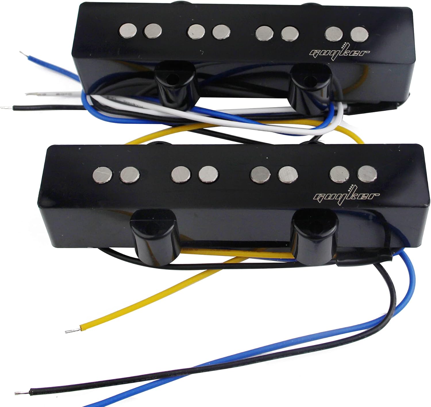 Guyker Vintage Style Bass Guitar Pickup, Alnico Open Style Neck + Bridge Pickups Set Replacement Part for 4 String JB Jazz Electric Bass Guitar