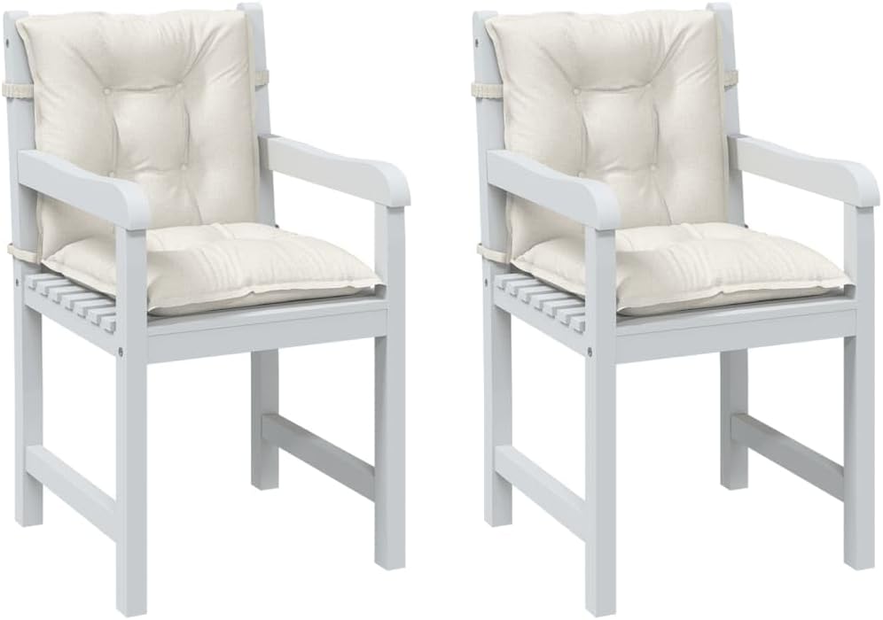 Lowback Chair Cushions 2 pcs Melange Cream 39.4