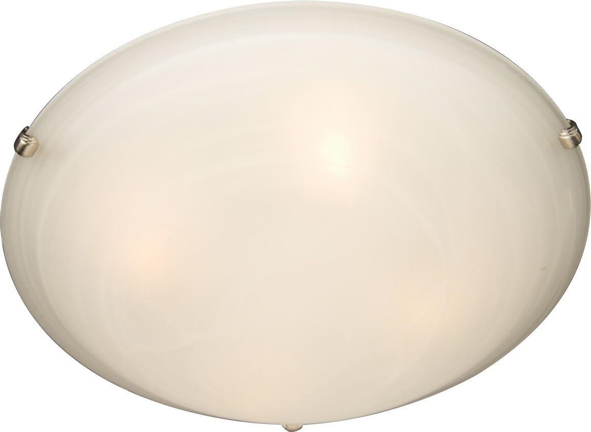 Maxim Malaga 4 Light 20 Inch Wide Flush Mount with Satin Nickel Finish and Marble Glass