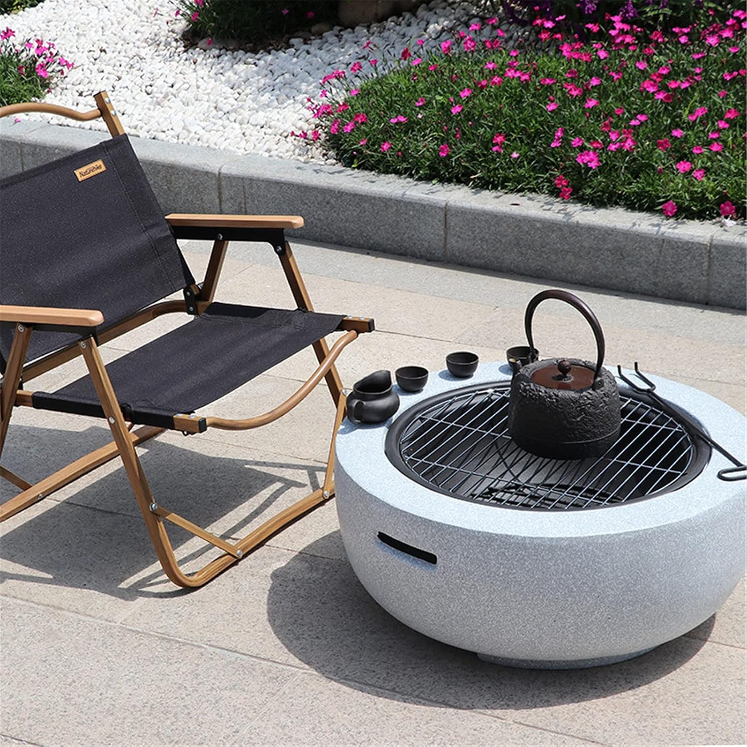 Outdoor Brazier Outdoor Heating Brazier Wood Stove Villa Homestay Heating Stove Grill Fire Rack Courtyard Indoor (Color : White Size : 60x30cm) (White 60x30cm)