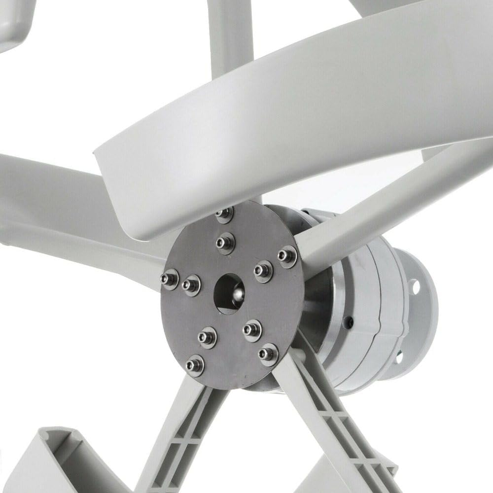 1000W Vertical Axis Wind Turbine Generator Kit - 5 Blades, 24V Power, Efficient Energy Solution for Home & Camping, Low Wind Speed Start at 2m/s, Eco-Friendly Renewable Energy - White
