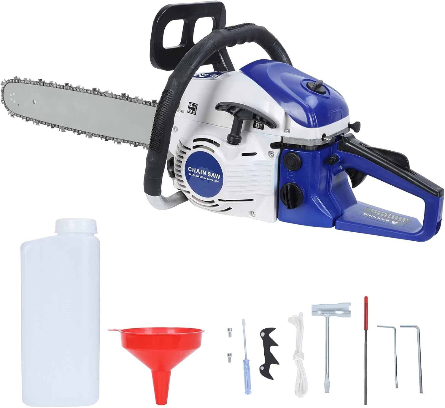 YOXIER 58CC 2-Cycle Gas Chainsaws, 20 Inch Chain Saw,Chainsaw Gas Powered,Top Handle Chainsaw, Chain Saw Gas Power,Petrol Handheld Gasoline Chain Saw Power Saws for Cutting Wood and Tree Trimming Blue