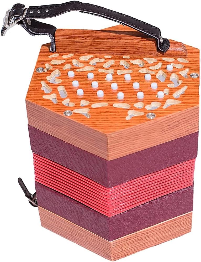 30 Buttons Concertina Accordion, With Carrying Bag, Adjustable Hand Strap, For Adults Kids Beginner Daily Practice Stage Performance