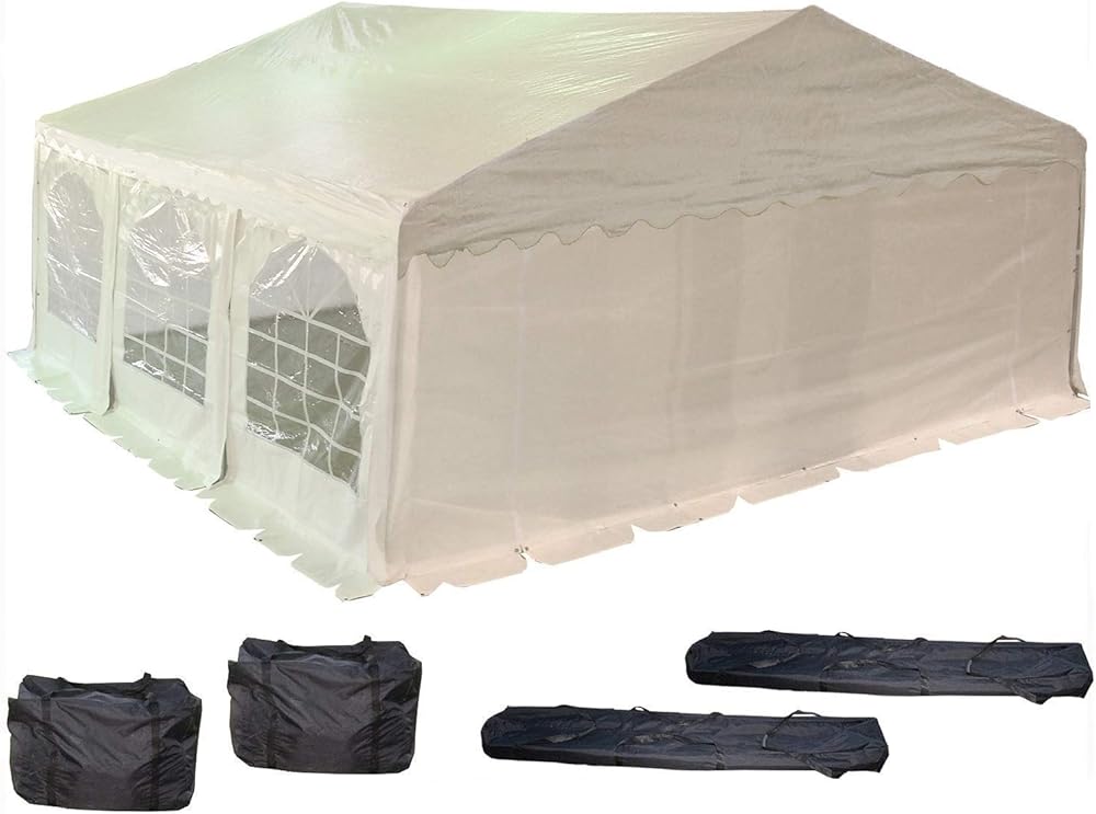 DELTA 20'x20' PE Party Tent,Outdoor Event Canopy Shade, Wedding Tent, Large Backyard Gazebo,Tents with Waterproof Top,Galvanized Steel Structure+Storage Bags