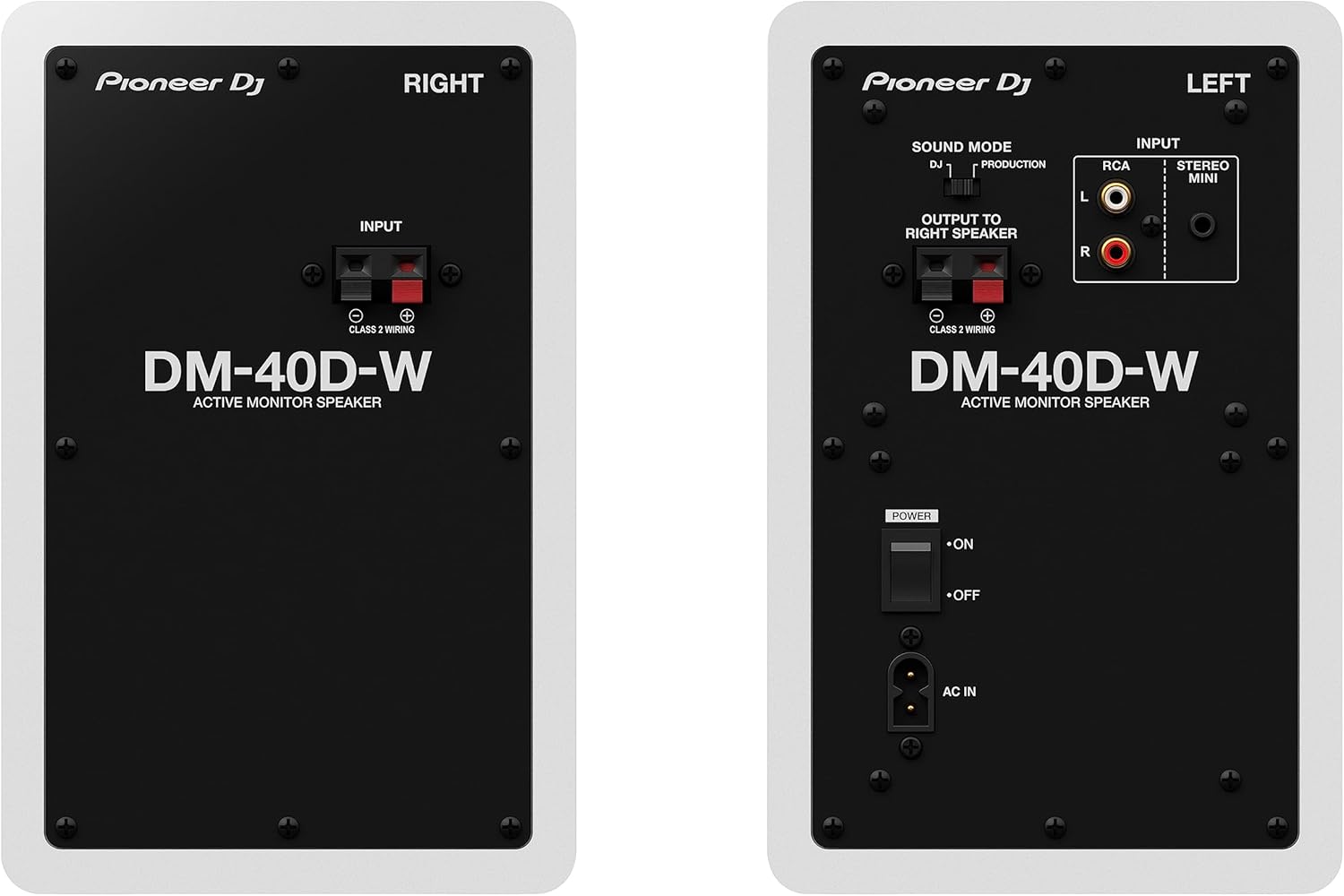 Pioneer DJ Studio Monitor, White (DM-40D-W)