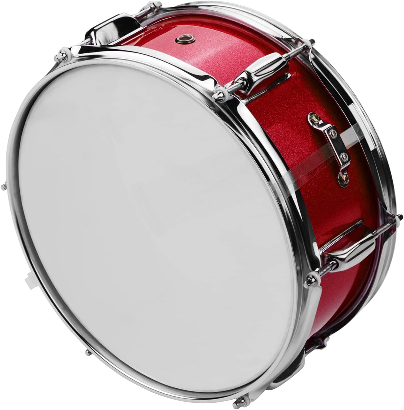 12inch Snare Drum, Marching Drum Set with Drumsticks Drum Key and Adjustable shoulder Straps, Snare Drum Head for Students Beginners (Red)