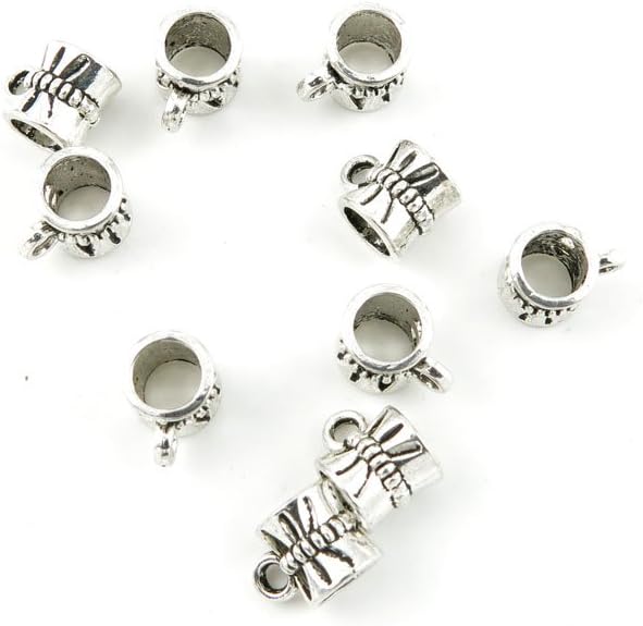2150 Pieces Antique Silver Tone Jewelry Making Charms Findings Fashion Wholesale Supplies Pendant Lots Bulk Supply S9BV9L Bow Knot Tube Bead Bail