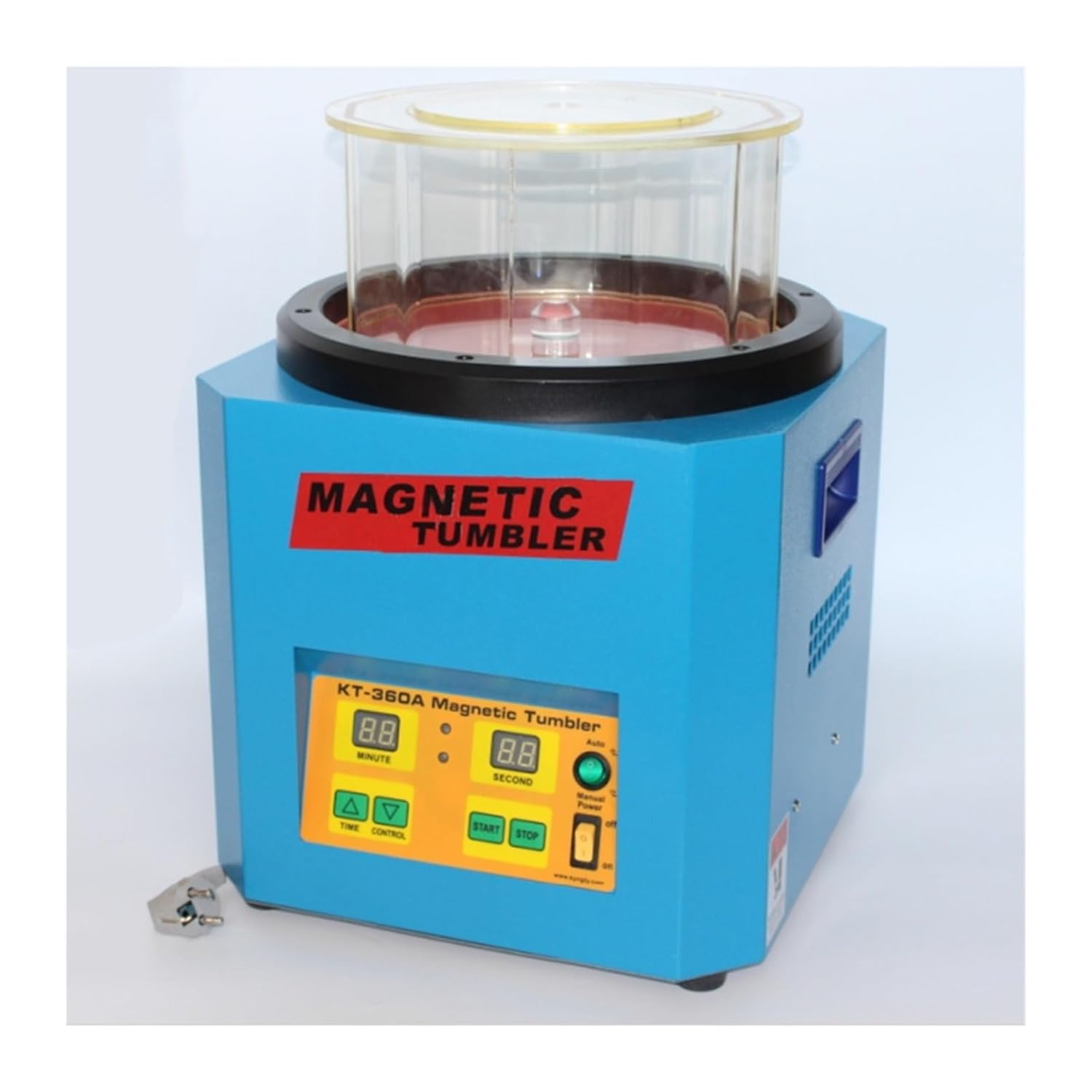 KT-360A Drum Polishing Machine, Jewelry Vibratory Tumbler Barrel Magnetic Tumbler Polisher, 1.3kgs Jewelry Surface Sanding Tools