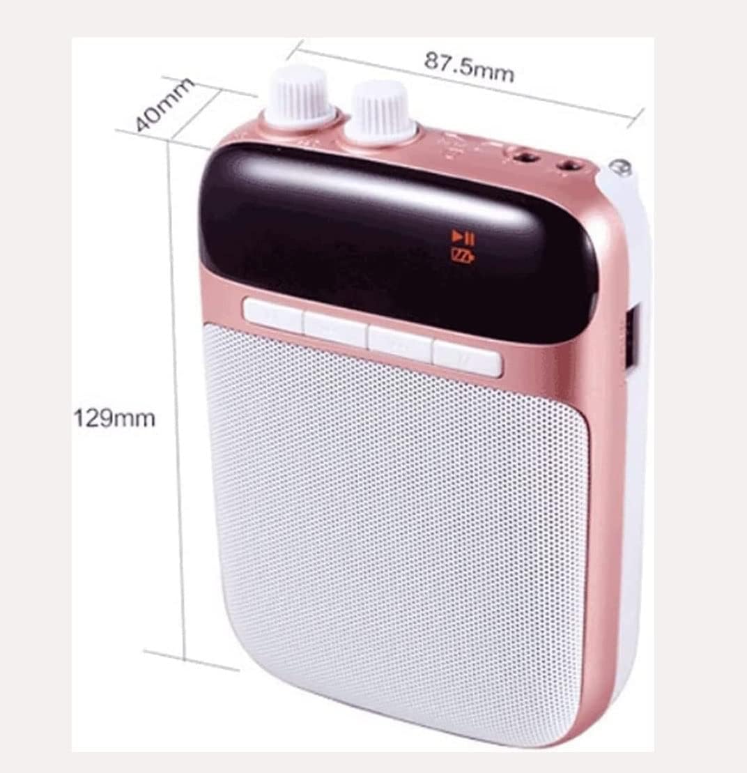 TOEWOE Portable Voice Amplifier for Teacher with Microphone Headset, Personal Speaker for Teachers, Tour Guide, Coaches, Classroom (Color : Pink)