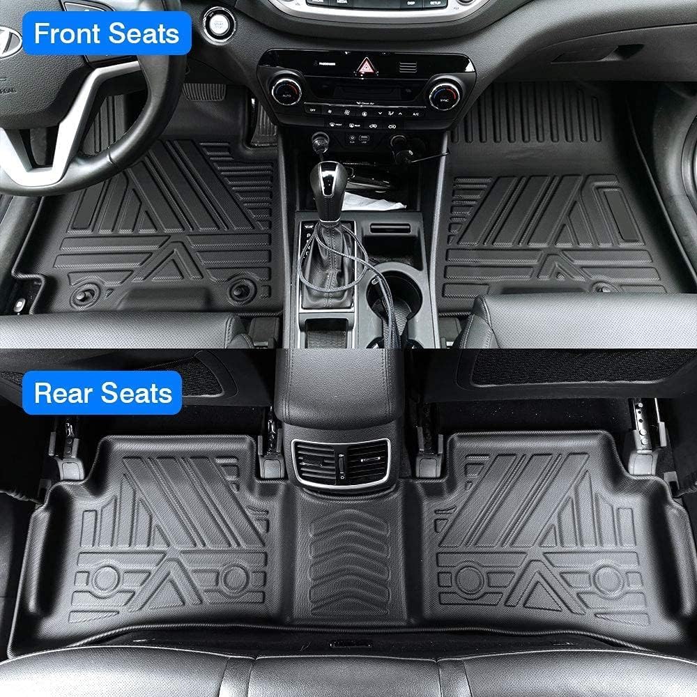 All Weather Rubber Car Floor Mats 2008-2012 Accord (Only for Seaden), Odorless, 3D Raised Edges, Custom Fit Full Set Includes 1st and 2nd Rows Coverage, Laser Measured, Non Slip, Accord Accessories