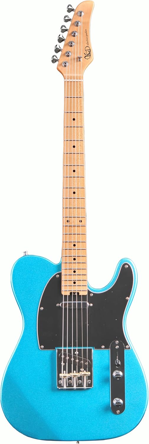 KGD Solid Electric Guitar Consists of a Roasted Mahogany Body and Maple Neck,Professional/Full Size Mercury Electric Guitar for Adults