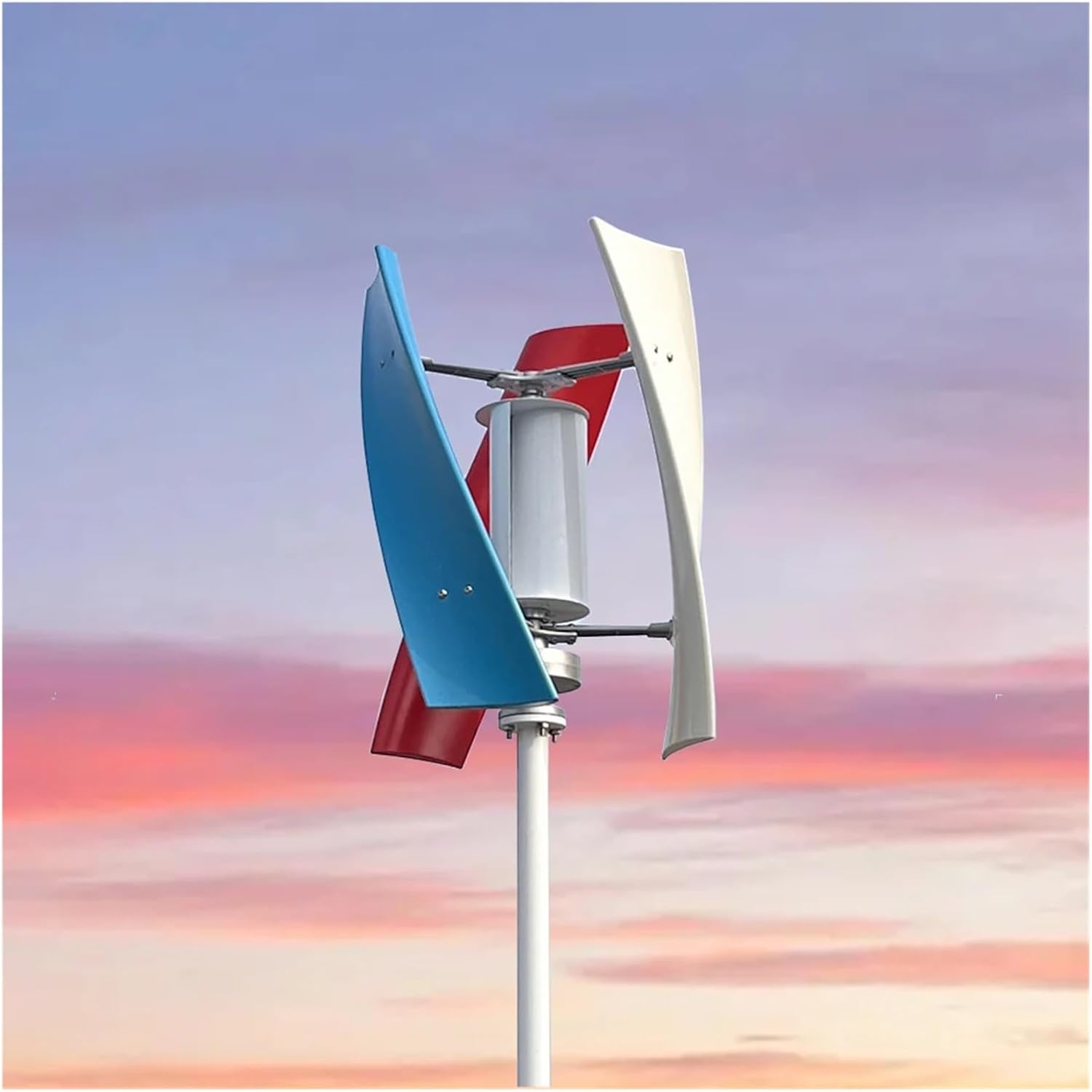 5KW 5000W 3000W 6KW Vertical Axis Windmill Turbine Generator 12V 24V 48V with Hybrid Charge High Voltage Boost Controller Low Starting Speed for Home(White,12V_5KW)