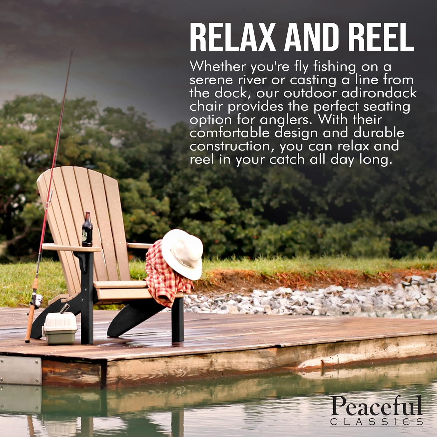 Peaceful Classics Deluxe Poly Adirondack Chair - Durable and Weather-Resistant Outdoor Furniture for Patio, Deck and Garden - Fire Pit Chair - Comfortable, Stylish, and Sustainable - Pink