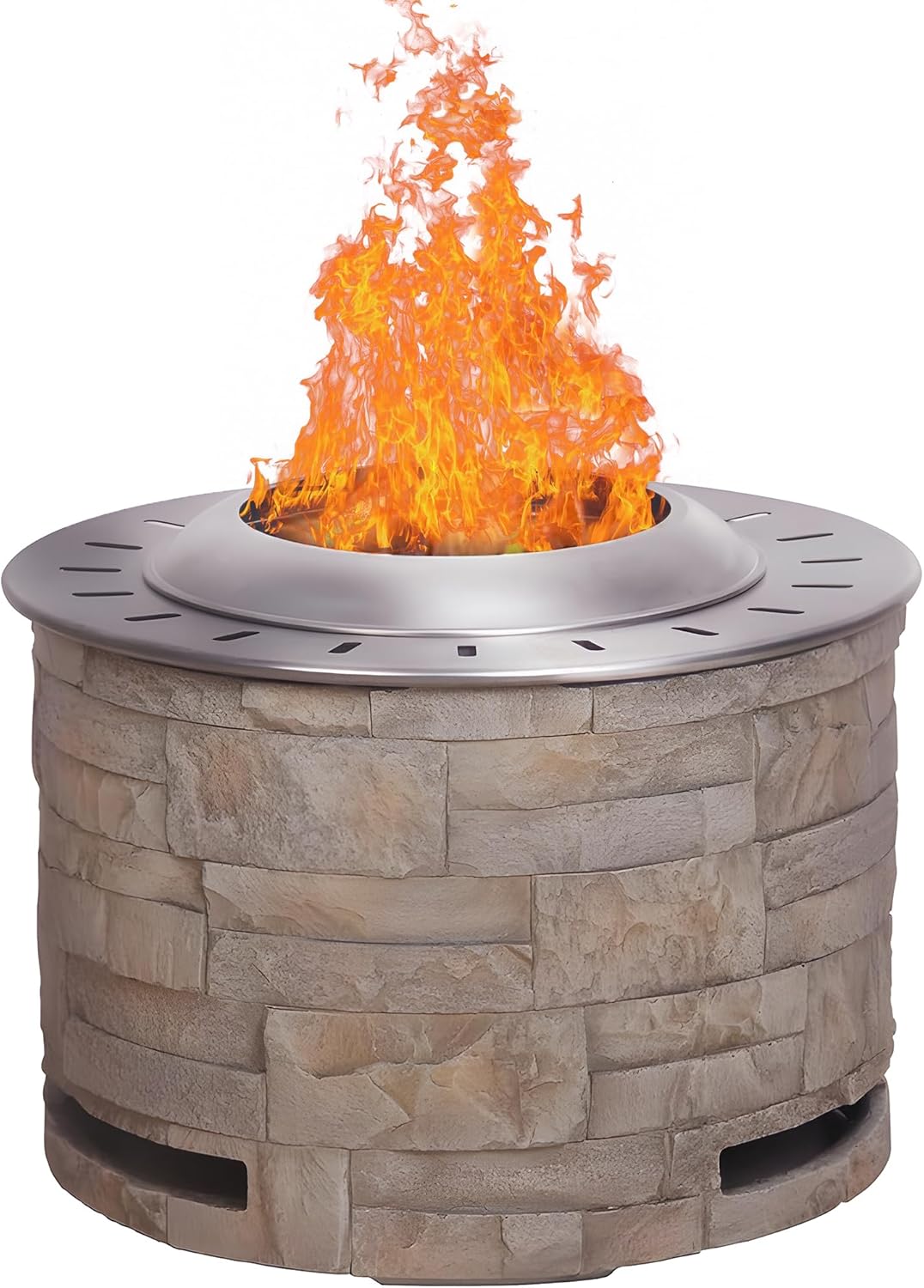 Afterglow Bonfire 20.5 Inch Smokeless Fire Pit with Removable Ash Pan - Portable Outdoor Fire Pit - Stainless Steel - Wood Burning Lightweight Fireplace, Ideal for 4-6 People