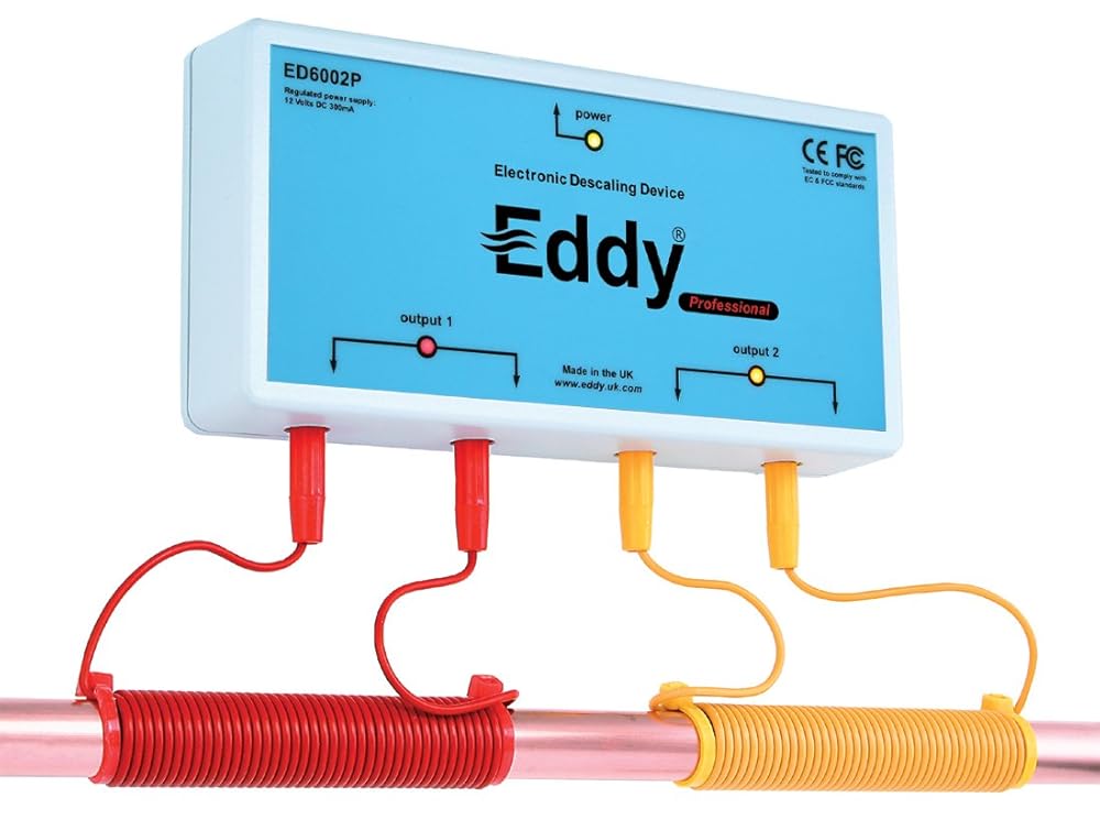 EDDY Inductive No Salt Water Softener Alternative | Electronic Water Descaler for Whole House | Reduces Limescale | Electromagnetic Water Conditioner