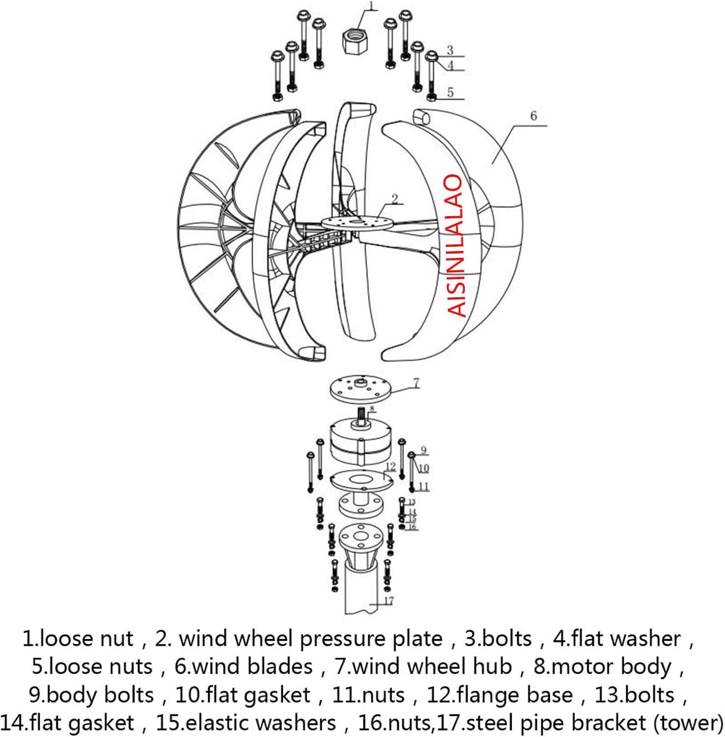 Generatore Di Energia Della Turbina Eolica Verticale 5000W Windmill 24V 48V AC Kit Generatore Di Energia Della Turbina Eolica Con Controller Per L'illuminazione Del Giardino All'aperto