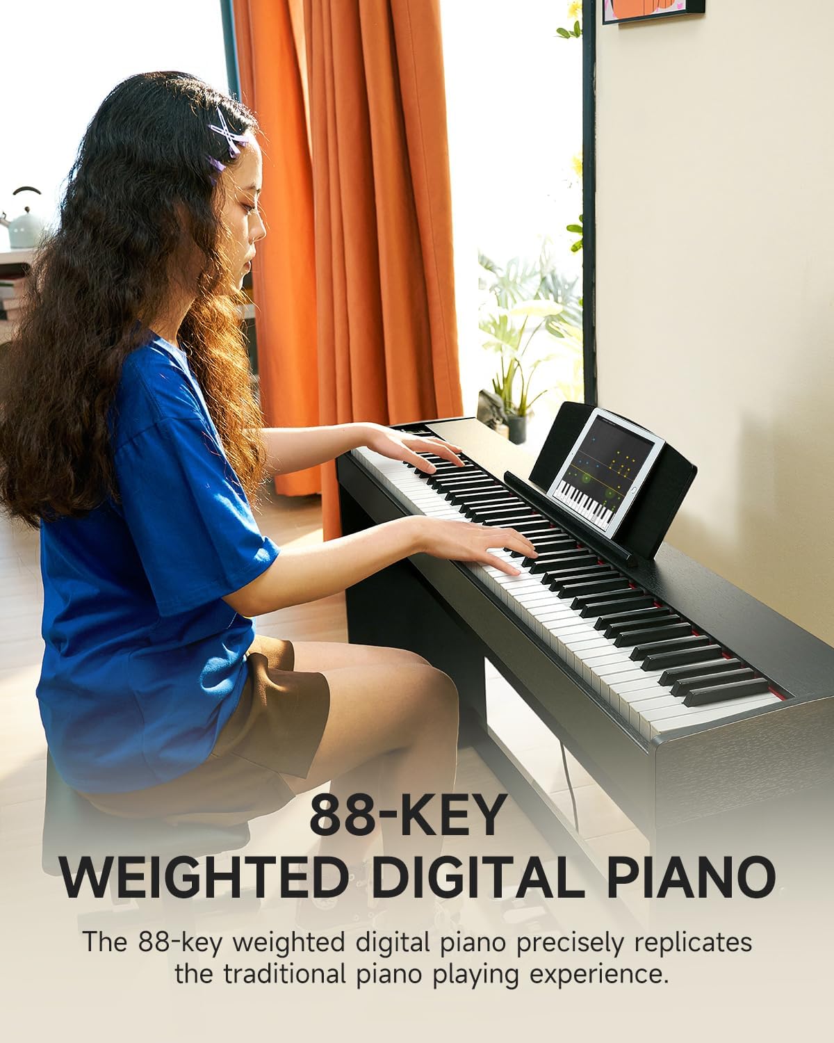 Donner DDP-50 Weighted Digital Piano+Donner Adjustable Piano Bench